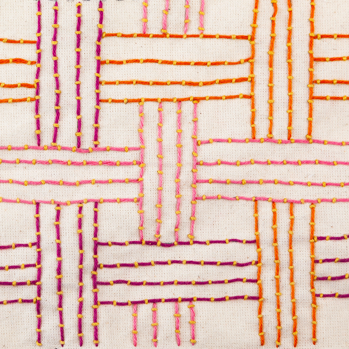 Drop in Miniature Rhino Pattern Club Embroidery Sampler - Weave