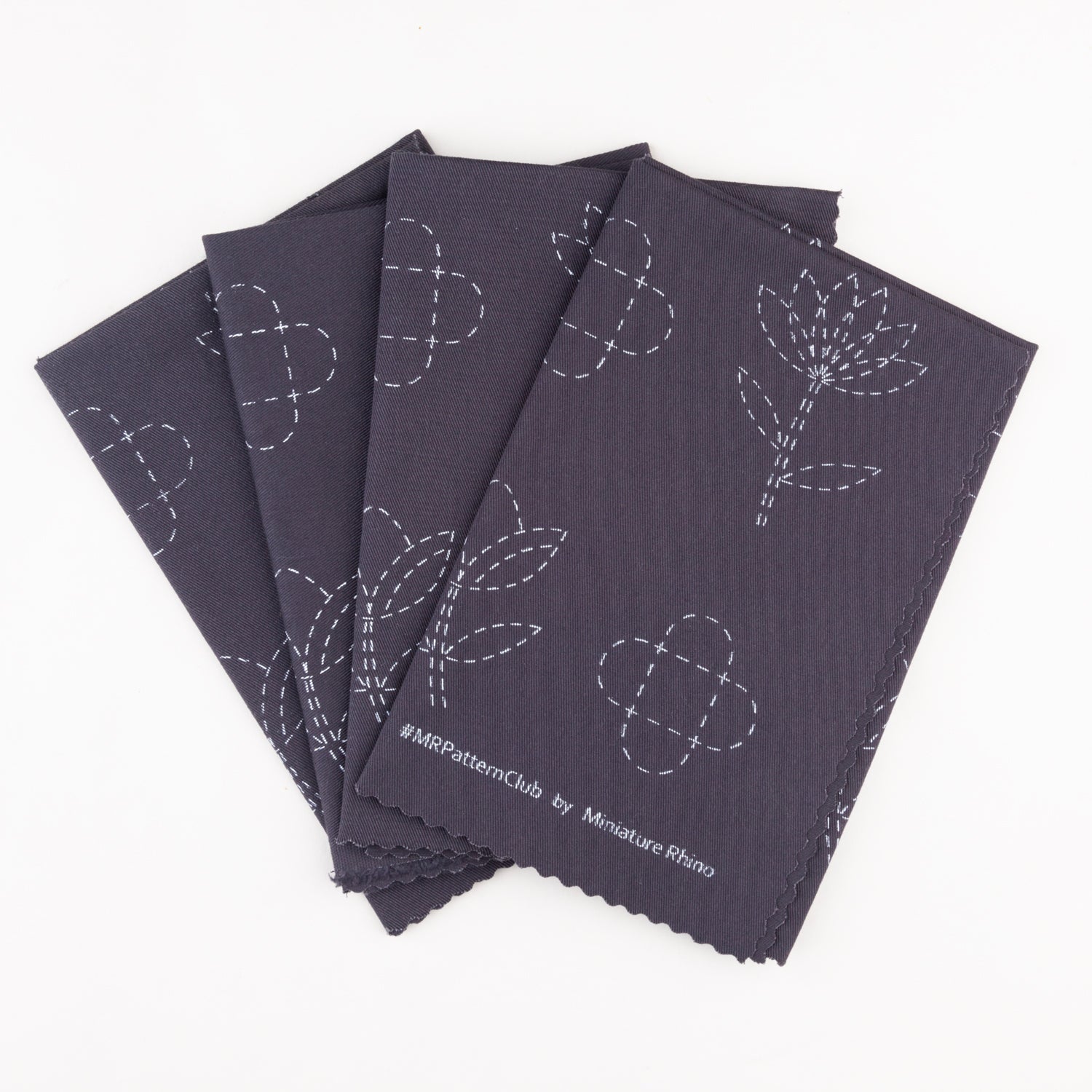 Embroidery Stitch Sampler Limited Edition Pattern Club Upcycled Materials - Miniature Rhino