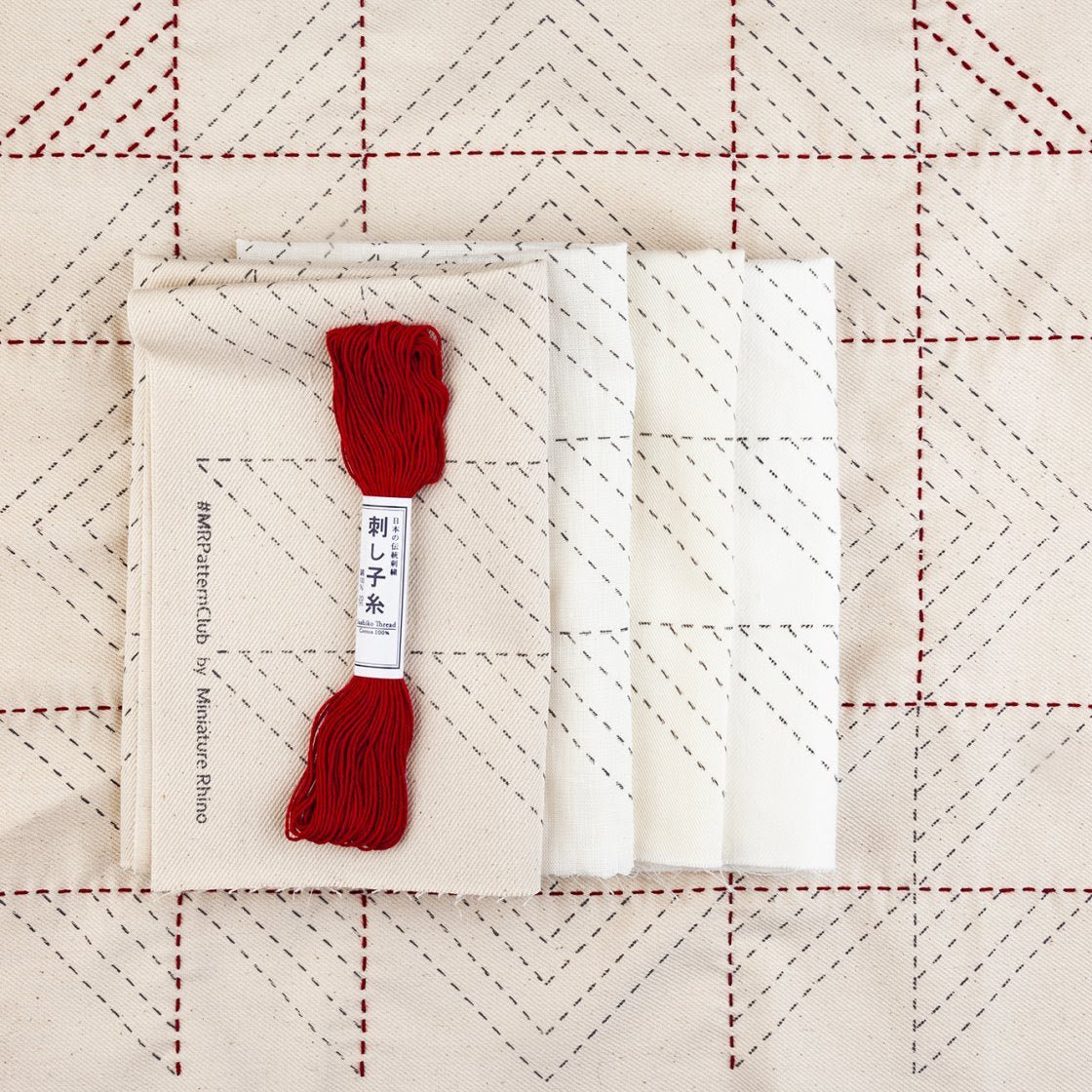 MR Pattern Club Stitch Sampler - Half Square Triangle Quilt - Miniature Rhino