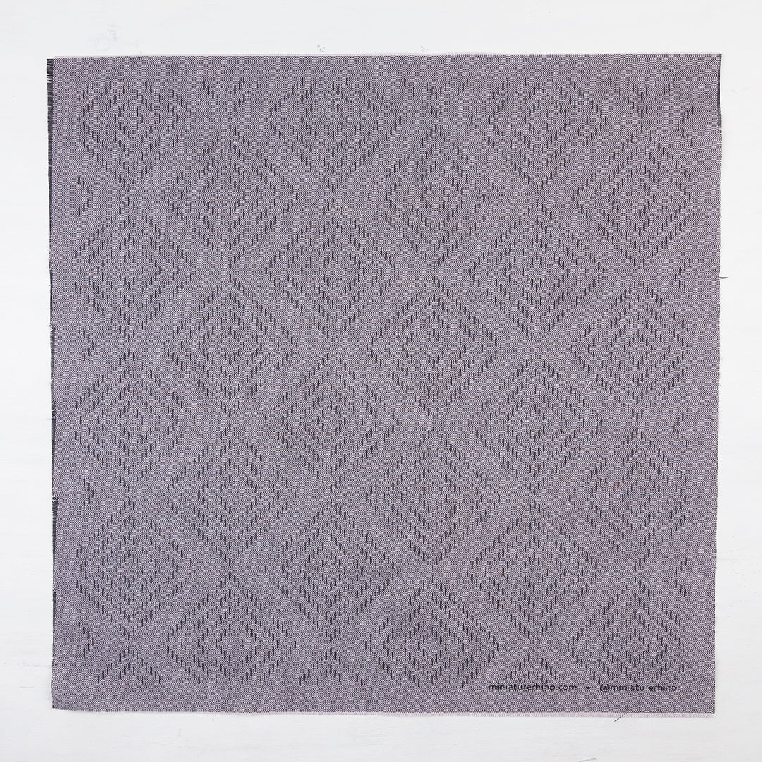 Darning - Silk Screened Embroidery Pattern - Miniature Rhino