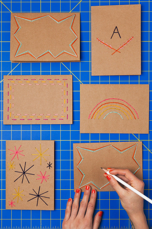 DIY Hand Stitched Cards - Miniature Rhino