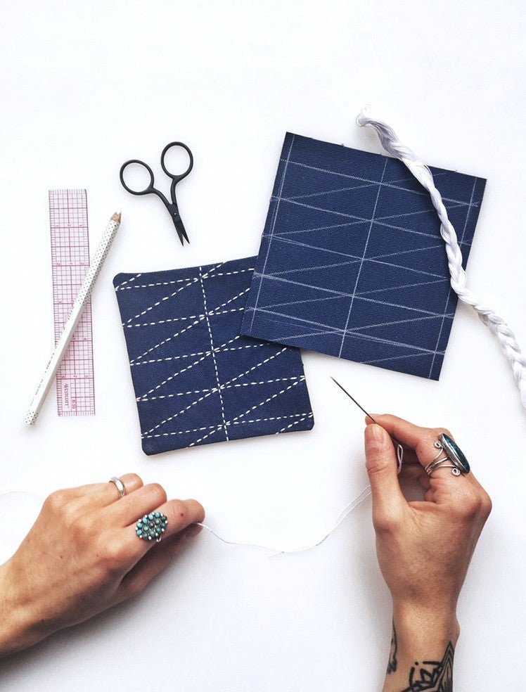 How to Draw a Sashiko Pattern - Miniature Rhino