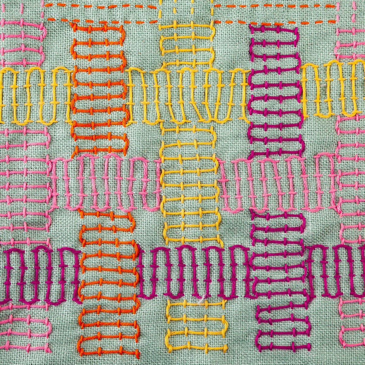 Drop in Miniature Rhino Pattern Club Embroidery Sampler - Weave - Miniature Rhino