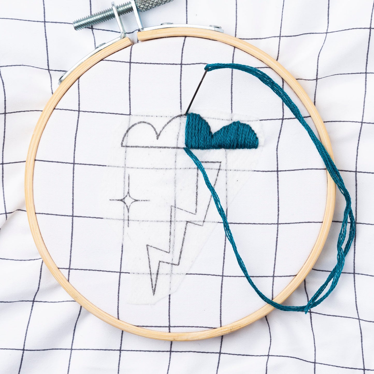 Intro to Embroidery Kit - Miniature Rhino