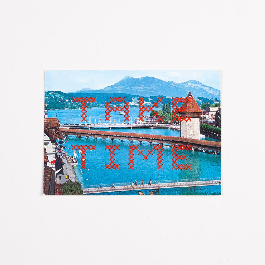Vintage Stitched Postcard Series - Miniature Rhino