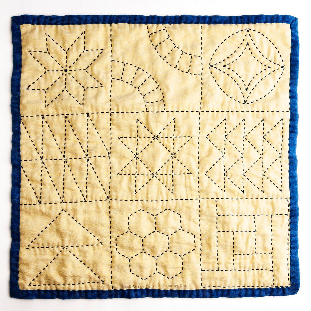 MR Pattern Club Stitch Sampler - Mini Quilt - Miniature Rhino