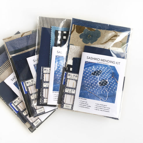 Sashiko Mending Kit - a DIY guide to decorative, functional patching b ...