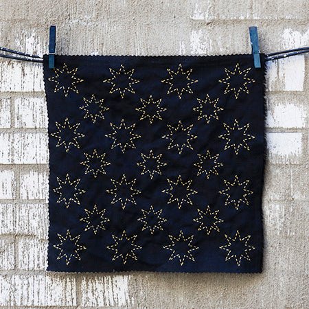 Stars - Silk Screened Embroidery Pattern - Miniature Rhino